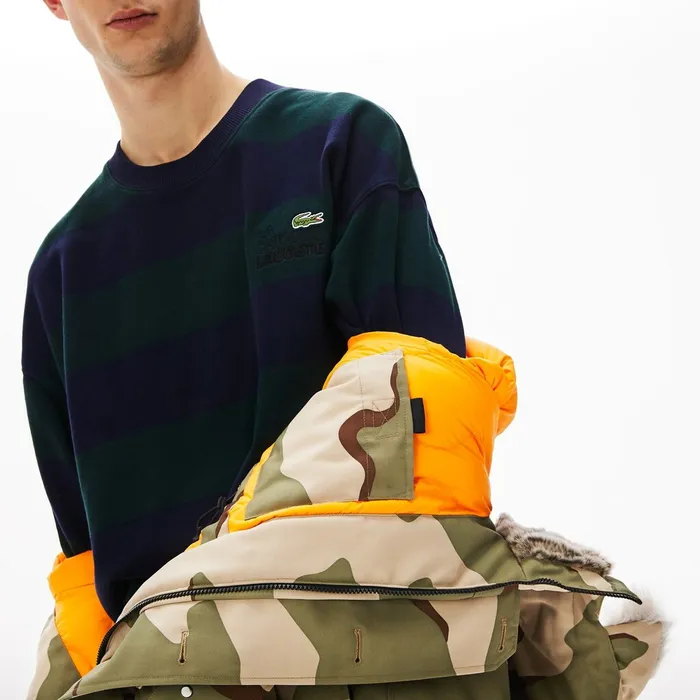Unisex LIVE Faux Fur Hooded Parka BeigeWhite Mens Lacoste Jackets and Coats Online