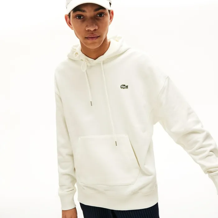 Unisex LIVE Kangaroo Pocket Hooded Sweatshirt White Womens Lacoste Sweaters and Sweatshirts Shop Online