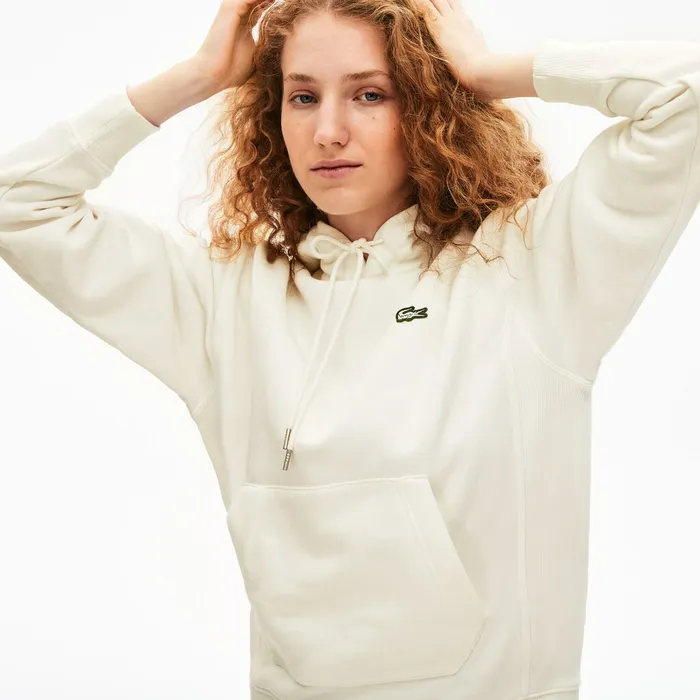 Unisex LIVE Kangaroo Pocket Hooded Sweatshirt White Womens Lacoste Sweaters and Sweatshirts Shop Online