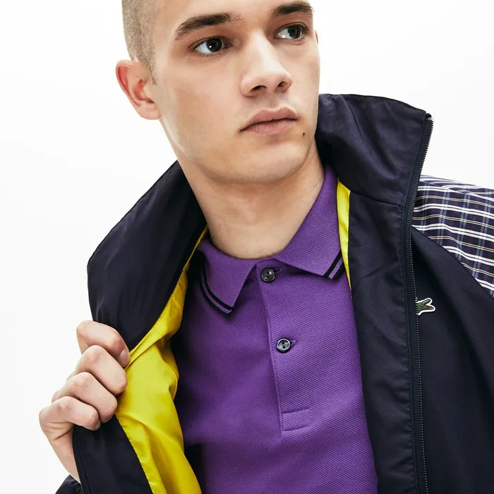 Unisex LIVE Patchwork Track Jacket BlueYellowWhite Mens Lacoste Jackets and Coats Gift for Friend