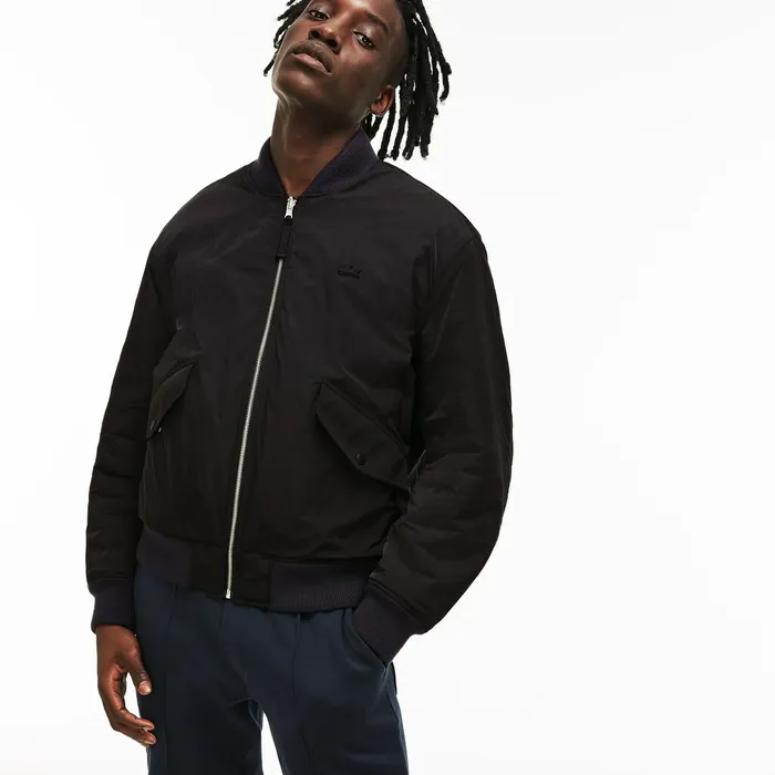 Unisex LIVE Reversible Nylon And Fleece Bomber Jacket BlackBlue Mens Lacoste Jackets and Coats Store Unisex LIVE Reversible Nylon And Fleece Bomber Jacket BlackBlue Mens Lacoste Jackets and Coats Store