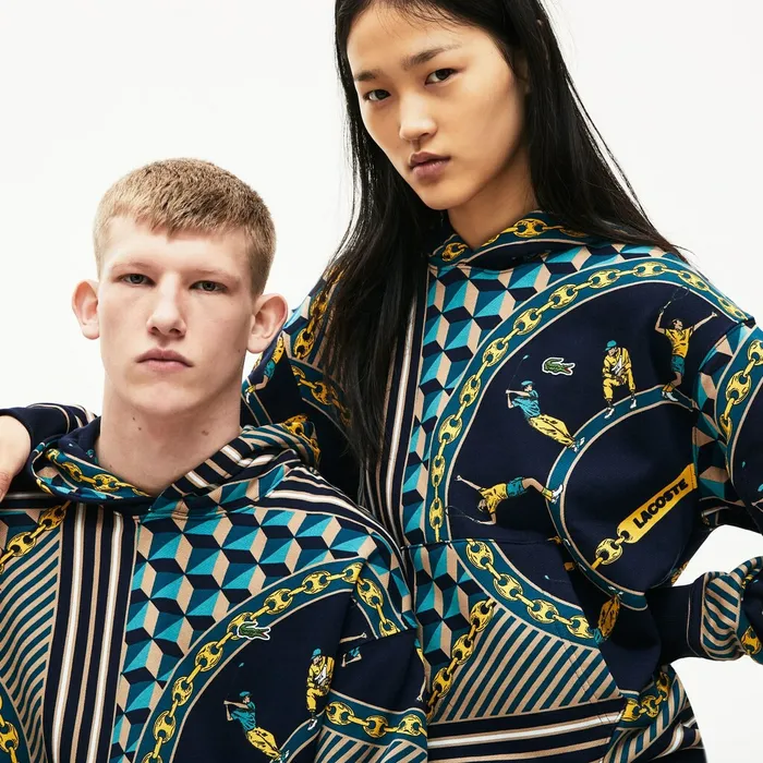 Unisex LIVE ScarfPrint Hooded Sweatshirt Navy BlueWhite Womens Lacoste Sweaters and Sweatshirts Online Unisex LIVE ScarfPrint Hooded Sweatshirt Navy BlueWhite Womens Lacoste Sweaters and Sweatshirts Online