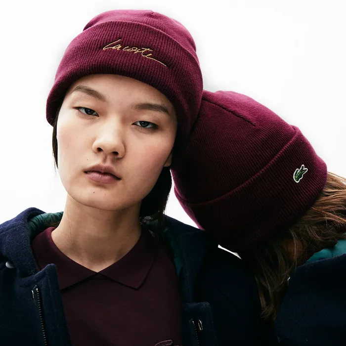 Unisex LIVE Signature Embroidered CashmereBlend Beanie Bordeaux Mens Lacoste Caps and Hats Casaul Unisex LIVE Signature Embroidered CashmereBlend Beanie Bordeaux Mens Lacoste Caps and Hats Casaul