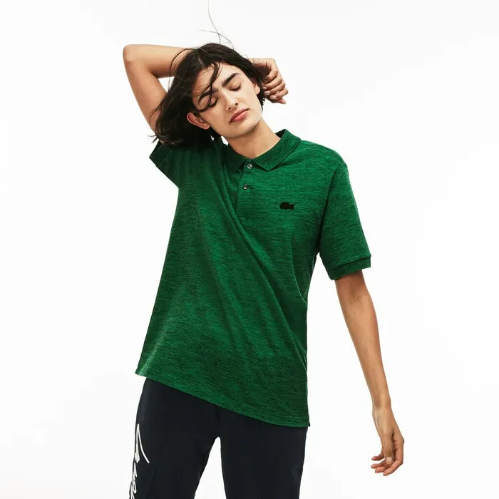 Unisex LIVE Slim Fit Stretch Mini Piqu Polo Green Mens Lacoste Polos Casaul