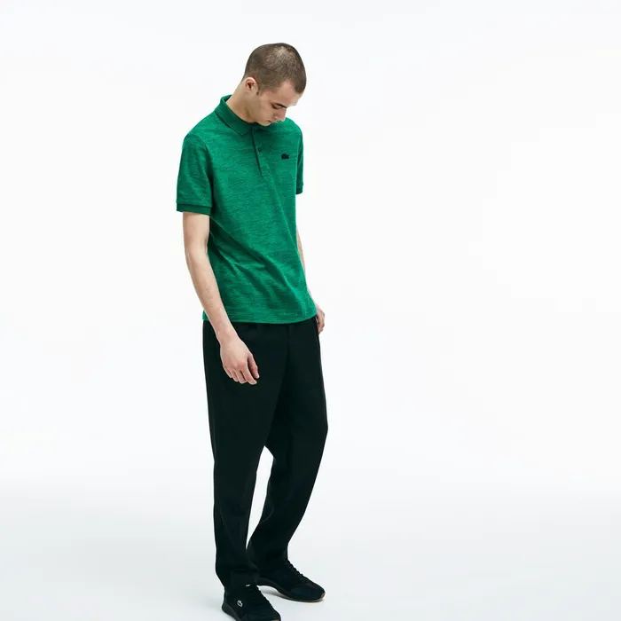 Unisex LIVE Slim Fit Stretch Mini Piqu Polo Green Mens Lacoste Polos Casaul