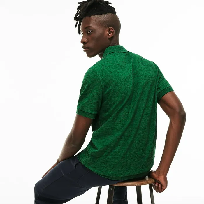Unisex LIVE Slim Fit Stretch Mini Piqu Polo Green Mens Lacoste Polos Casaul