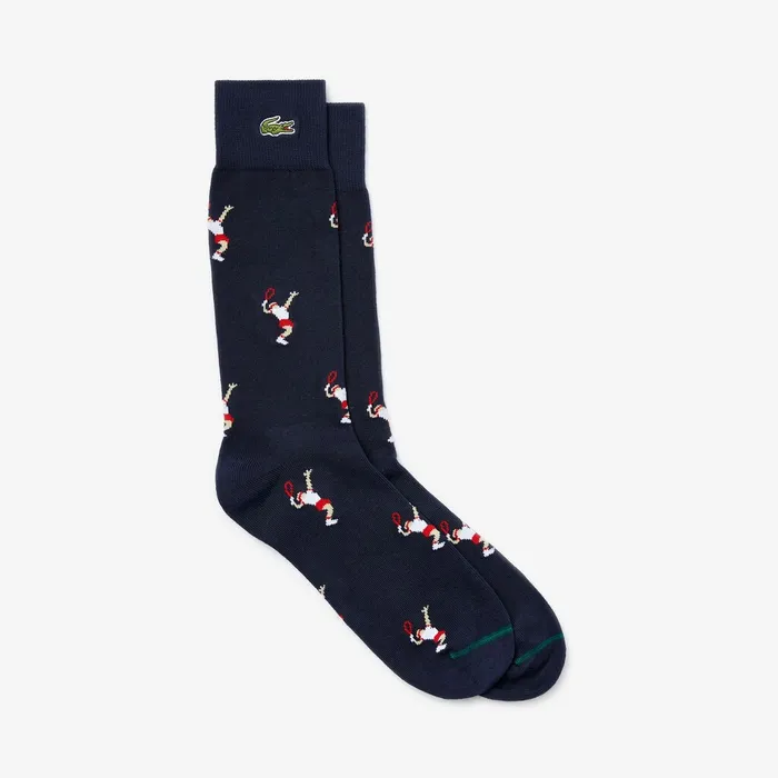Unisex LIVE Tennis Player Pattern Socks Navy BlueWhite Mens Lacoste Socks Outlet Factory Unisex LIVE Tennis Player Pattern Socks Navy BlueWhite Mens Lacoste Socks Outlet Factory
