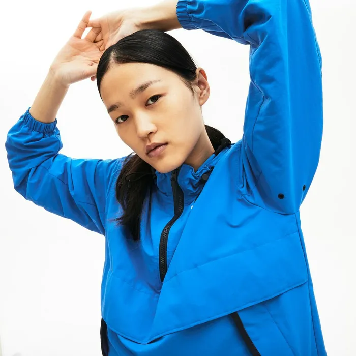 Unisex LIVE Water Resistant Pullover Windbreaker BlueBlack Mens Lacoste Jackets and Coats Shop Online