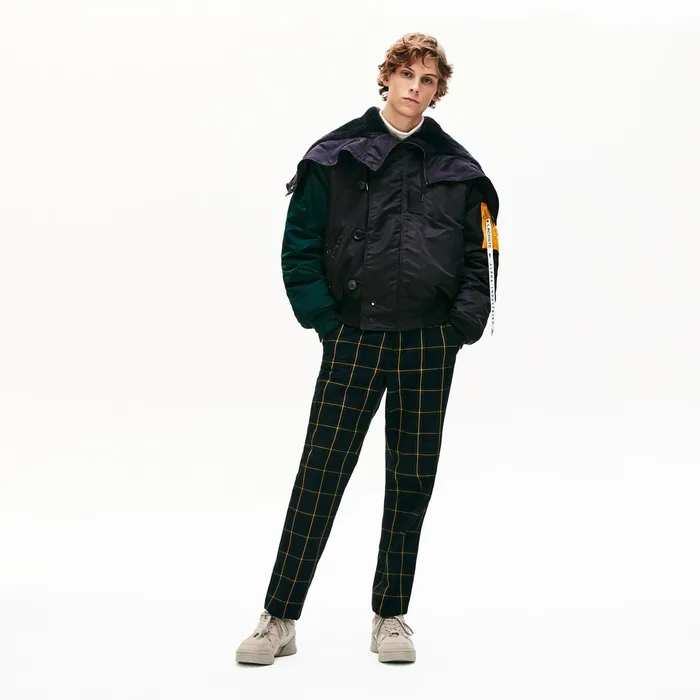 Unisex x Alpha Industries Colorblock Flightjacket Dark GreyNavy BlueGreenYellow Mens Lacoste Jackets and Coats On Sale