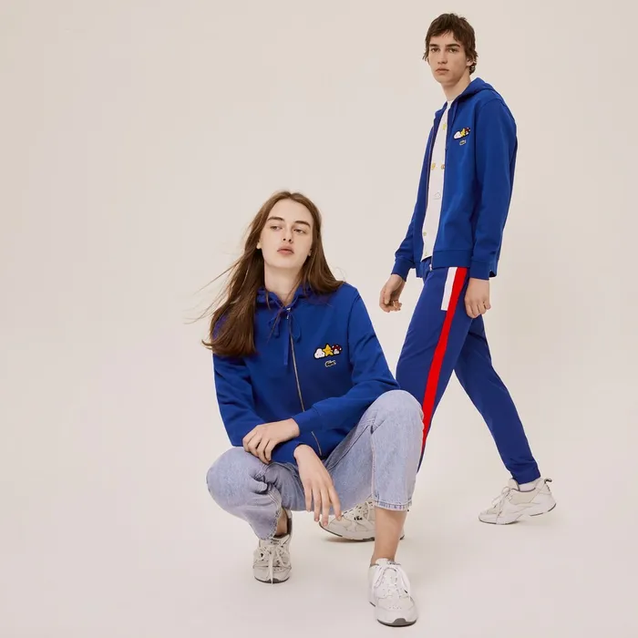 Unisex x FriendsWithYou Design Zippered Jacket Blue Mens Lacoste Sweatshirts On Sale