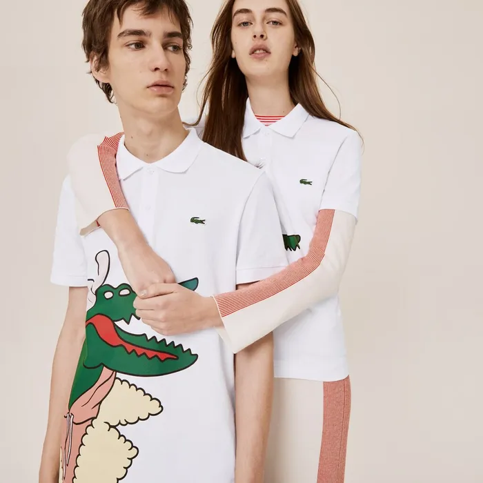 Unisex x JeanMichel Tixier Print Classic Fit Polo Shirt WhiteYellow Womens Lacoste Polos Casaul Unisex x JeanMichel Tixier Print Classic Fit Polo Shirt WhiteYellow Womens Lacoste Polos Casaul