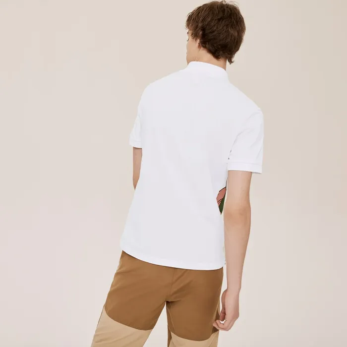 Unisex x JeanMichel Tixier Print Classic Fit Polo Shirt WhiteYellow Womens Lacoste Polos Casaul