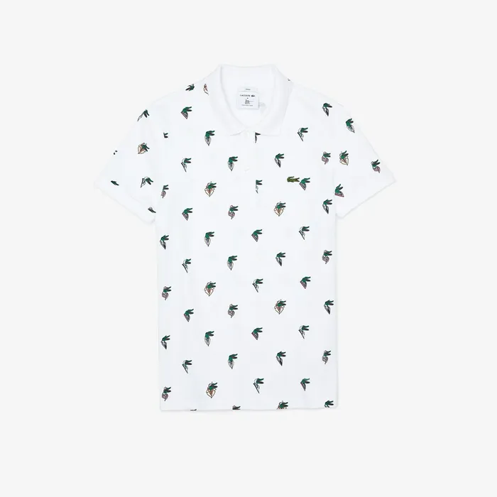 Unisex x JeanMichel Tixier Print Regular Fit Polo Shirt White Mens Lacoste Polos Online Store