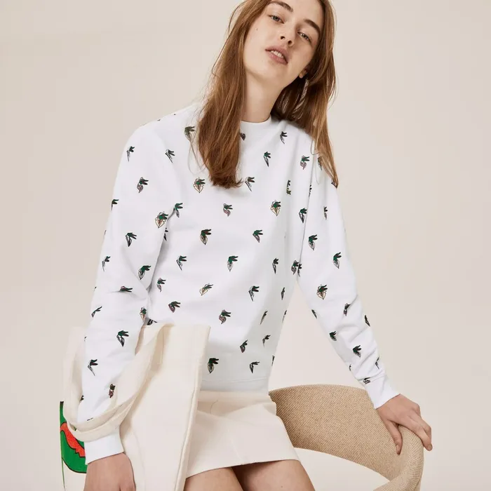 Unisex x JeanMichel Tixier Print Sweatshirt White Womens Lacoste Sweaters and Sweatshirts Outlet