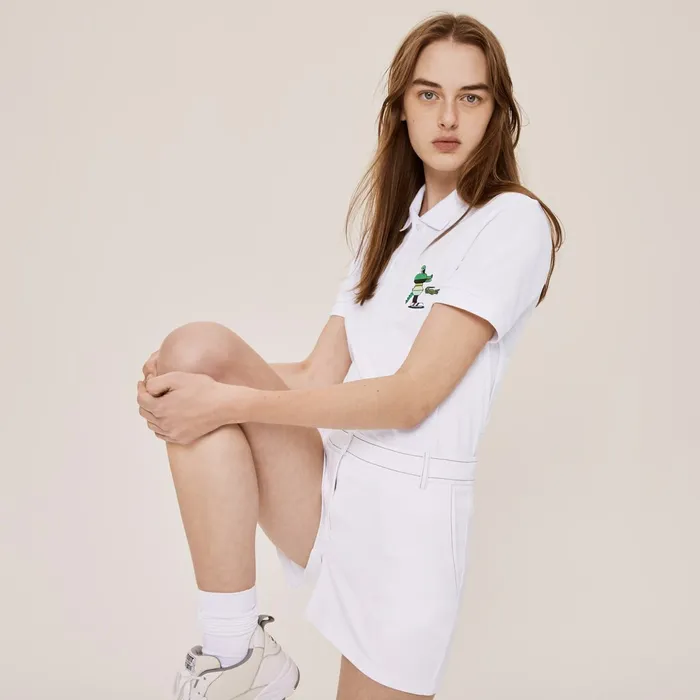 Unisex x Jeremyville Design Classic Fit Polo Shirt White Mens Lacoste Polos Gift 4 You