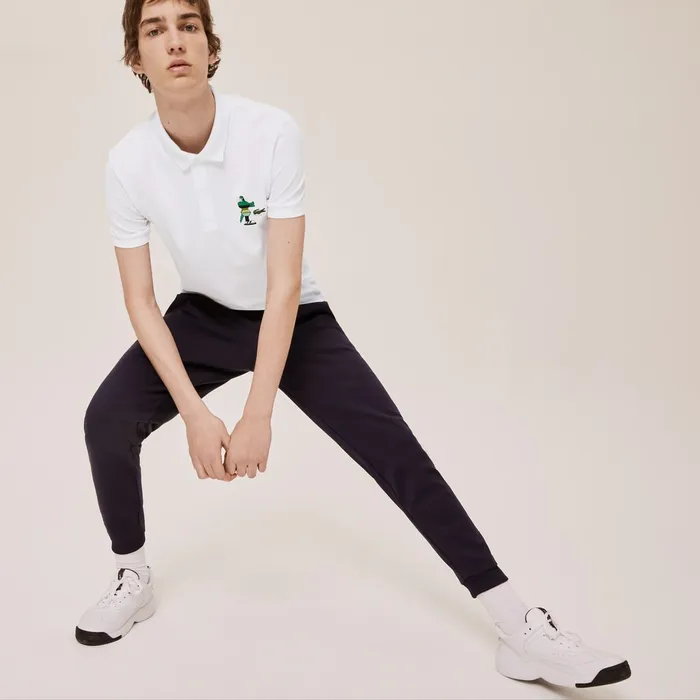 Unisex x Jeremyville Design Classic Fit Polo Shirt White Mens Lacoste Polos Gift 4 You