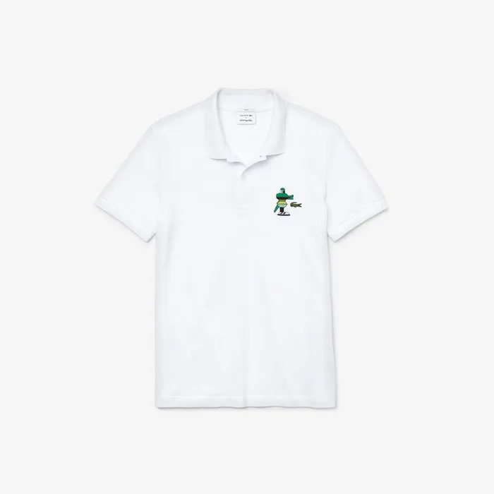 Unisex x Jeremyville Design Classic Fit Polo Shirt White Mens Lacoste Polos Gift 4 You