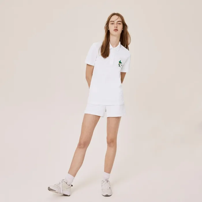 Unisex x Jeremyville Design Classic Fit Polo Shirt White Mens Lacoste Polos Gift 4 You