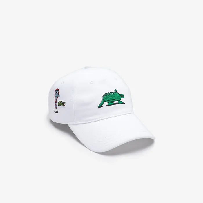 Unisex x Jeremyville Design Cotton Cap White Mens Lacoste Caps and Hats Online