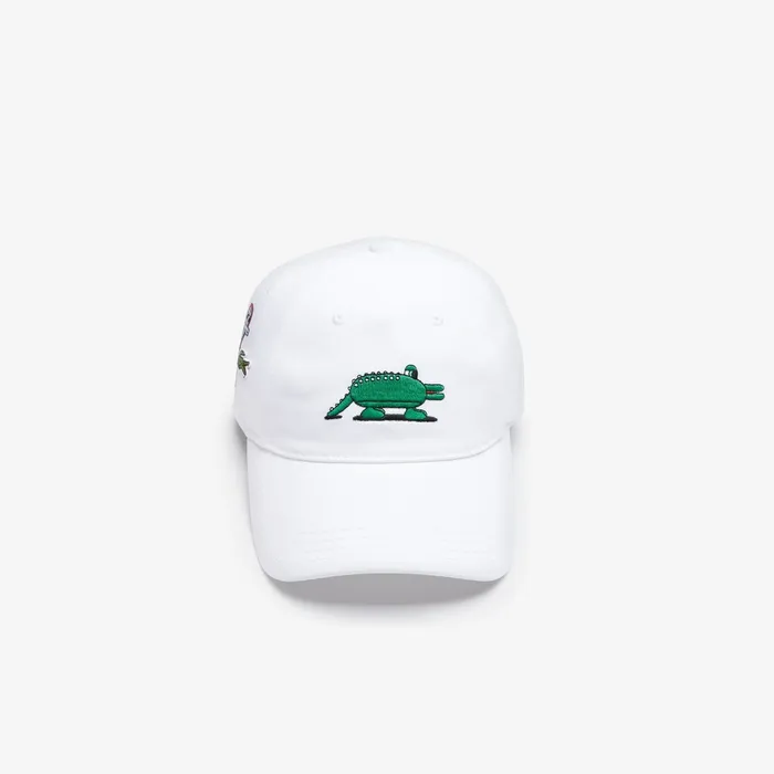 Unisex x Jeremyville Design Cotton Cap White Mens Lacoste Caps and Hats Online