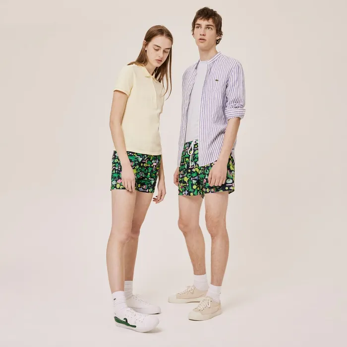 Unisex x Jeremyville Light Print Swim Shorts Navy BlueWhite Mens Lacoste Swimwear Outlet Factory Unisex x Jeremyville Light Print Swim Shorts Navy BlueWhite Mens Lacoste Swimwear Outlet Factory
