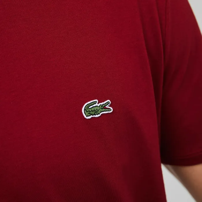 Vneck Pima Cotton Tshirt Bordeaux Mens Lacoste TShirts Shop Online