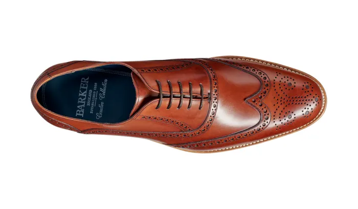 Valiant 8211 Antique Rosewood Calf Mens Barker Shoes Brogues