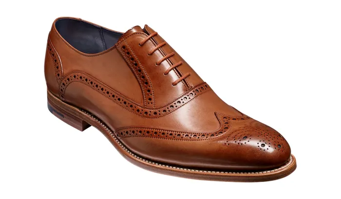 Valiant 8211 Brown Hand Painted Mens Barker Shoes Brogues