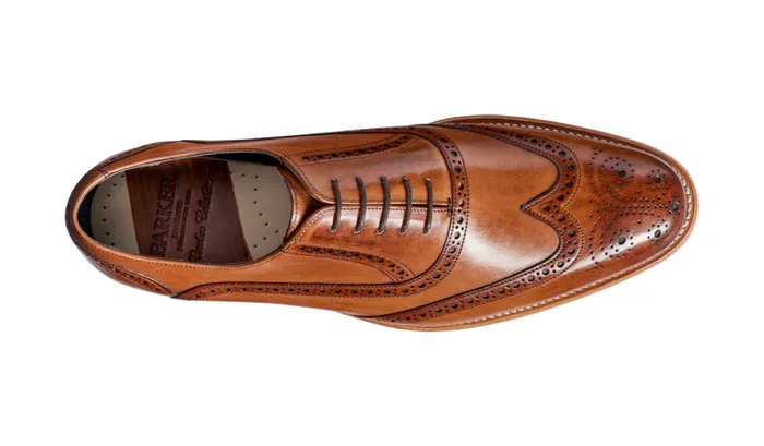 Valiant 8211 Brown Hand Painted Mens Barker Shoes Brogues