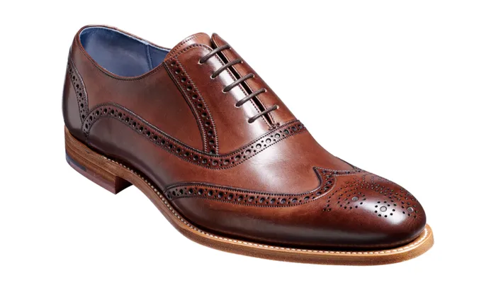Valiant 8211 Ebony Hand Painted Mens Barker Shoes Brogues