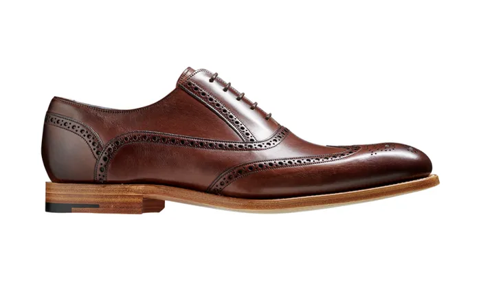 Valiant 8211 Ebony Hand Painted Mens Barker Shoes Brogues
