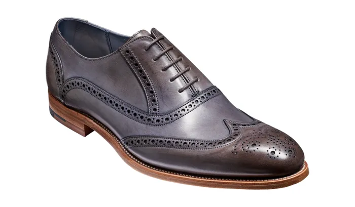 Valiant 8211 Grey Hand Painted Mens Barker Shoes Brogues