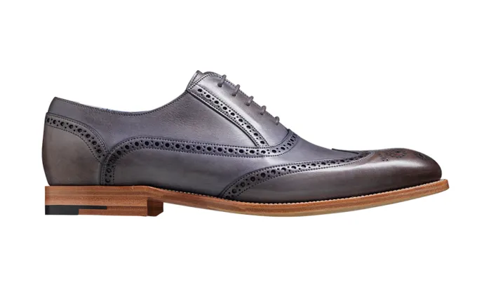 Valiant 8211 Grey Hand Painted Mens Barker Shoes Brogues