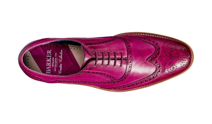 Valiant 8211 Purple Hand Painted Mens Barker Shoes Brogues