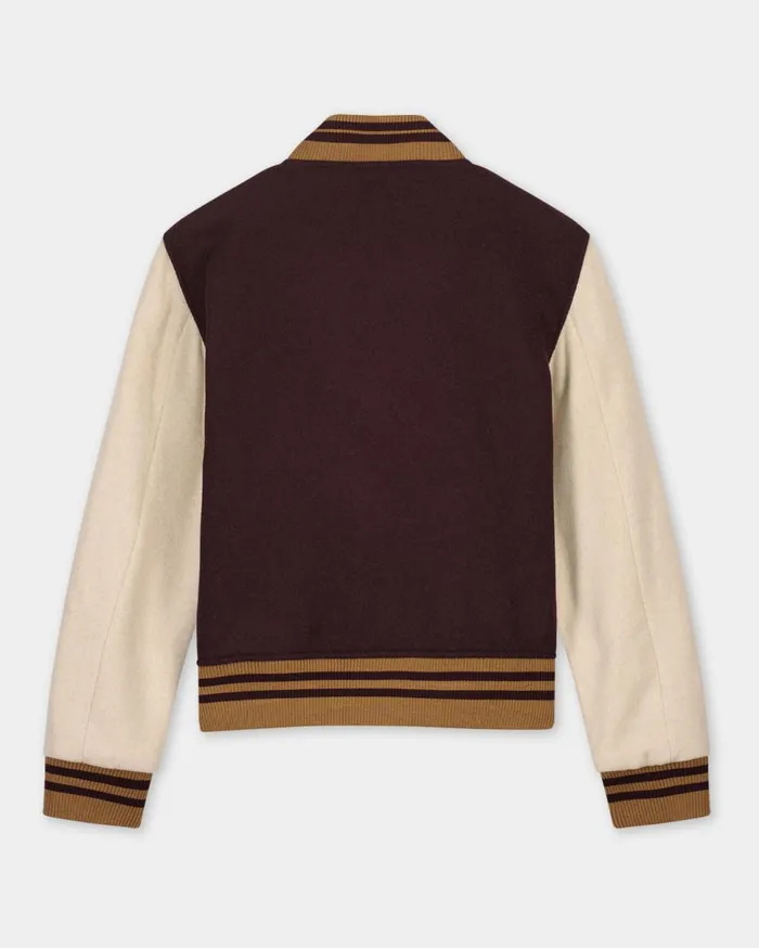 Varsity Jacket Burgundy MenWomen Filling Pieces Coats and Jackets