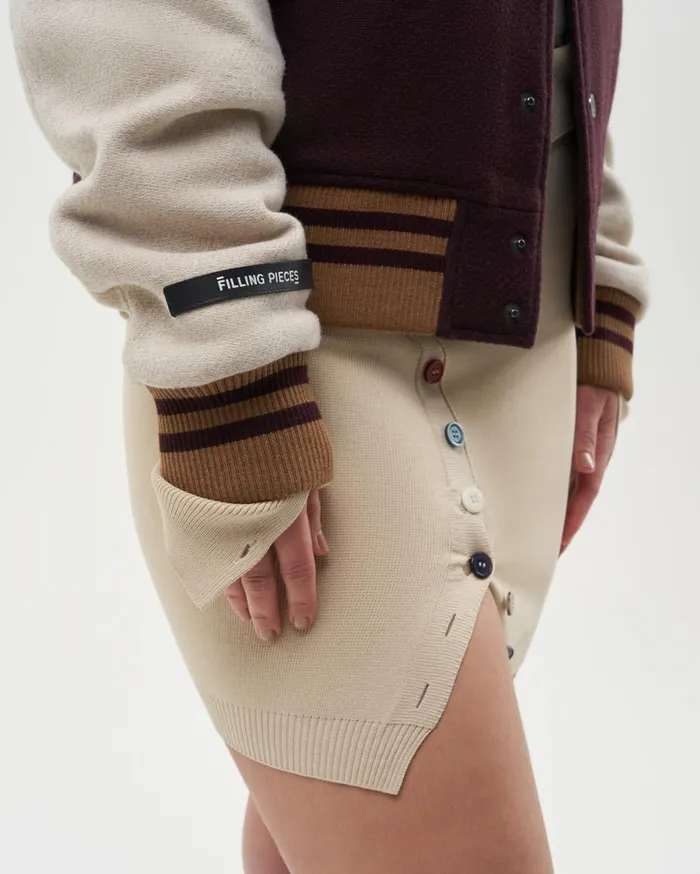 Varsity Jacket Burgundy MenWomen Filling Pieces Coats and Jackets