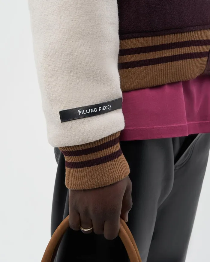 Varsity Jacket Burgundy MenWomen Filling Pieces Coats and Jackets