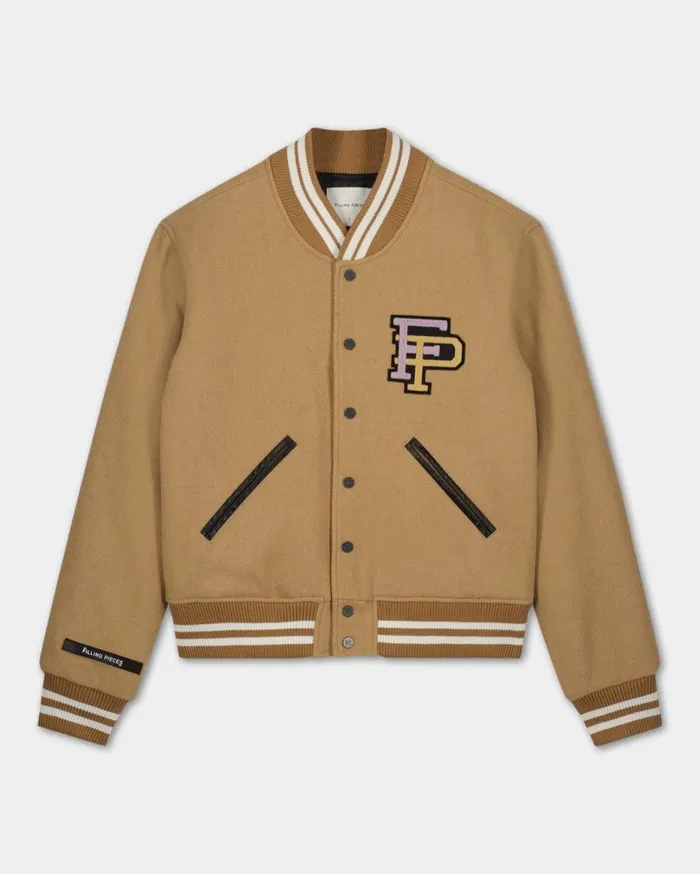 Varsity Jacket Camel Beige WomenMen Filling Pieces Coats and Jackets