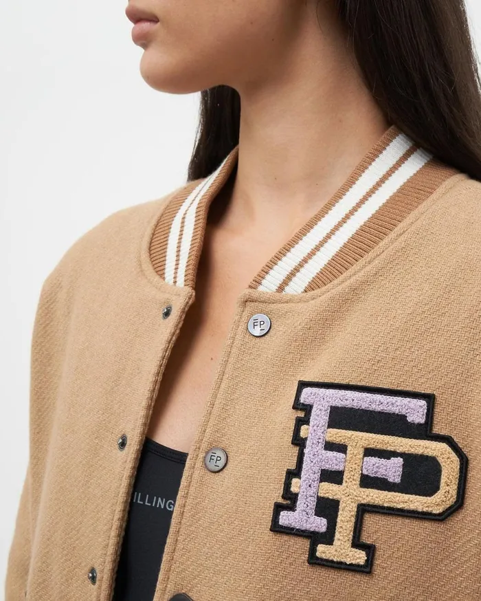 Varsity Jacket Camel Beige WomenMen Filling Pieces Coats and Jackets