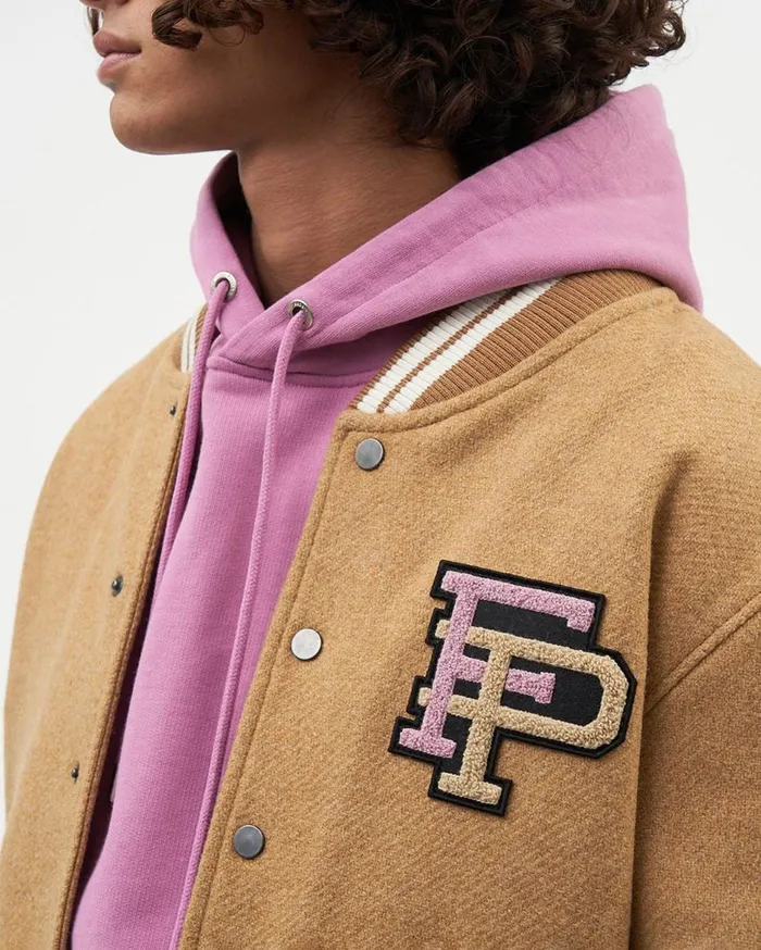 Varsity Jacket Camel Beige WomenMen Filling Pieces Coats and Jackets