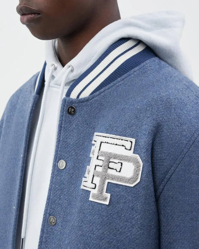 Varsity Jacket Horizon Blue WomenMen Filling Pieces Coats and Jackets