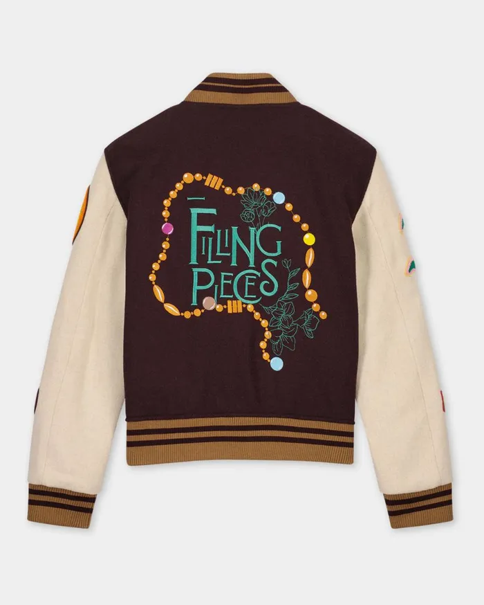 Varsity Jacket Patch Burgundy WomenMen Filling Pieces Coats and Jackets