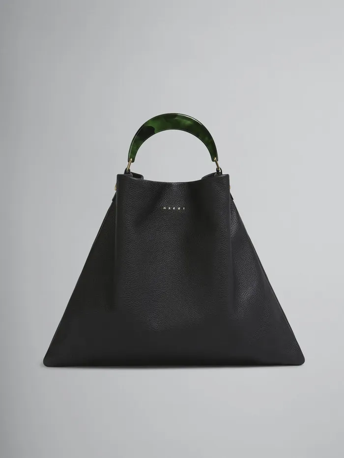 Venice Medium Bag In Black Leather Women Marni Handbags