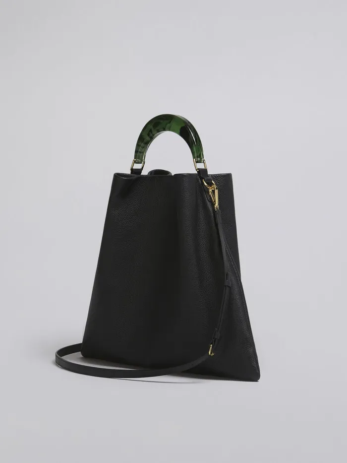Venice Medium Bag In Black Leather Women Marni Handbags