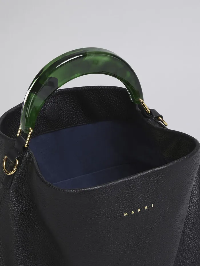 Venice Medium Bag In Black Leather Women Marni Handbags