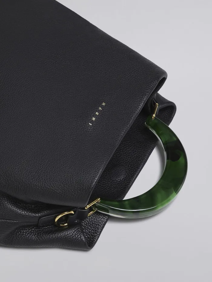 Venice Medium Bag In Black Leather Women Marni Handbags