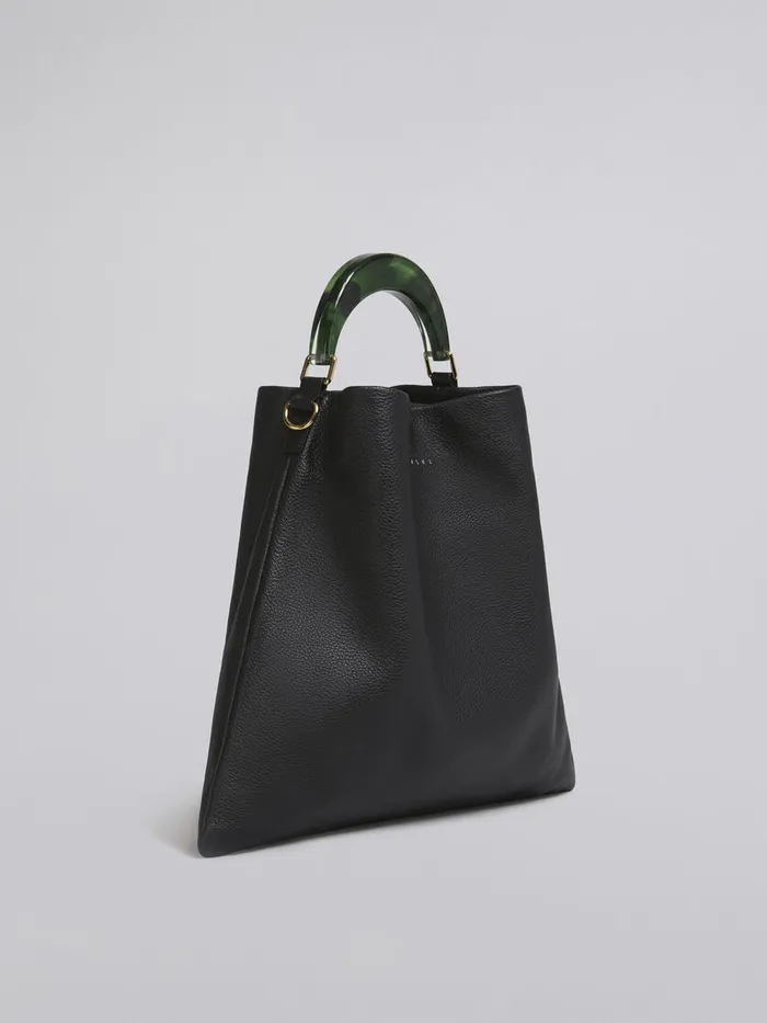 Venice Medium Bag In Black Leather Women Marni Handbags