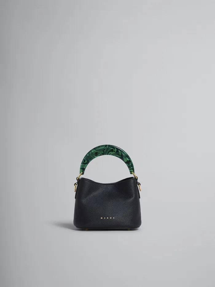 Venice Mini Bucket Bag In Black Leather Women Marni Shoulder Bags
