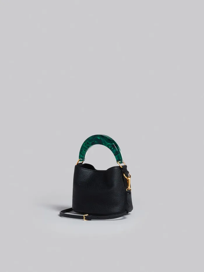 Venice Mini Bucket Bag In Black Leather Women Marni Shoulder Bags