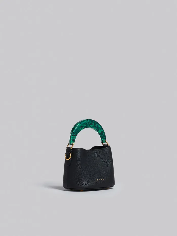 Venice Mini Bucket Bag In Black Leather Women Marni Shoulder Bags